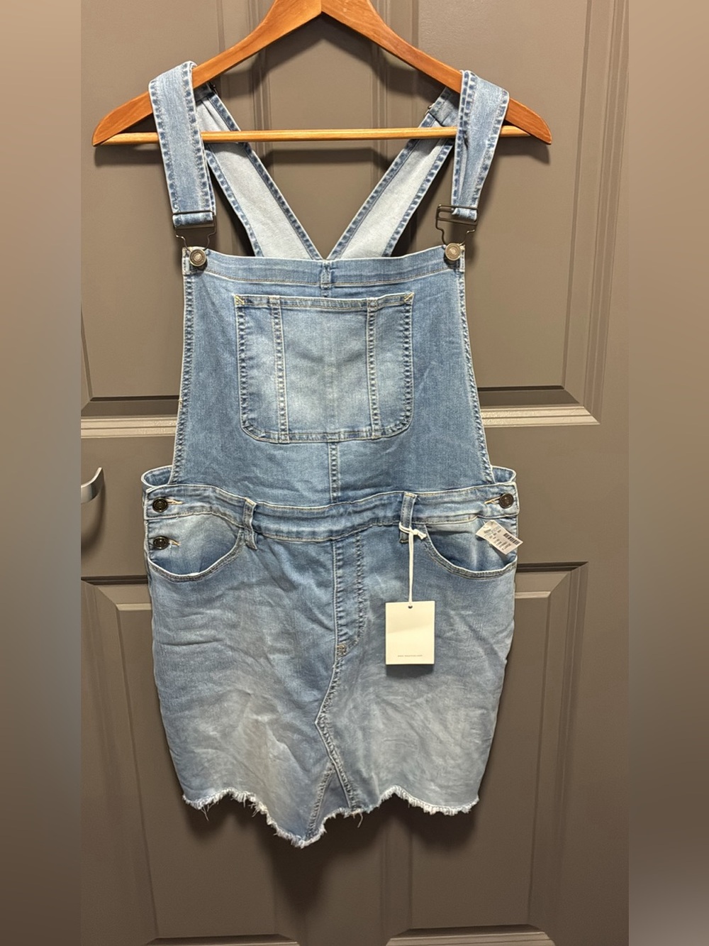 Maurices Light Blue Denim Overall Skirt